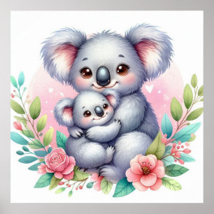 Moeder en baby koala poster