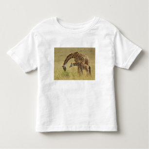 Moeder en baby Masai Giraffe, Giraffa Kinder Shirts
