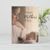 Moeder en Baby Moederdag fotokaart Feestdagenkaart (Staand voorkant)