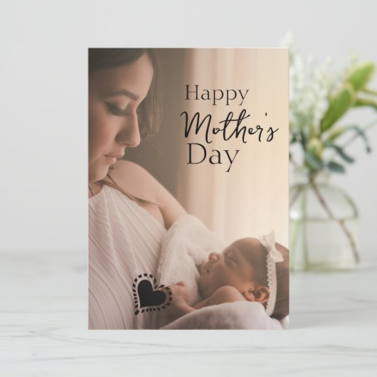 Moeder en Baby Moederdag fotokaart Feestdagenkaart (Staand voorkant)