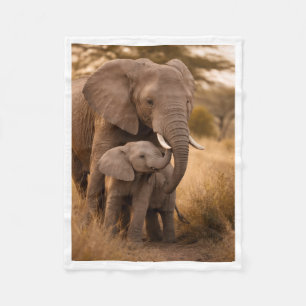 Moeder en Baby Olifant Dekken Fleece Deken