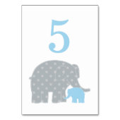 Moeder en Baby Olifant Jongen Douche Blauw en Grij Kaart (Achterkant)