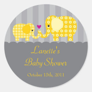 Moeder en Baby Olifant Unisex Favor Sticker