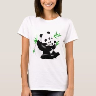 Moeder- en baby-panda t-shirt