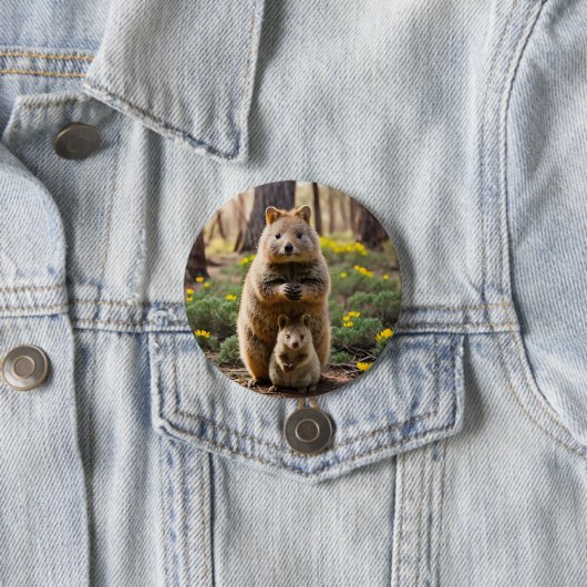 Moeder en Baby Quokka, Button Badge (In situ)
