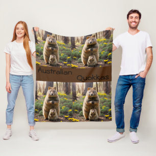 Moeder en Baby Quokka, griekenland Fleece Deken
