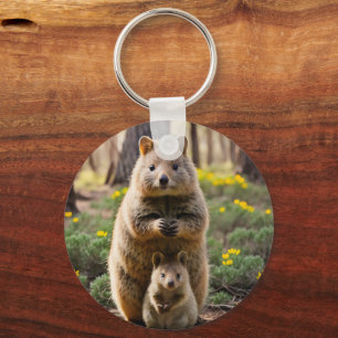 Moeder en Baby Quokka, sleutelhanger