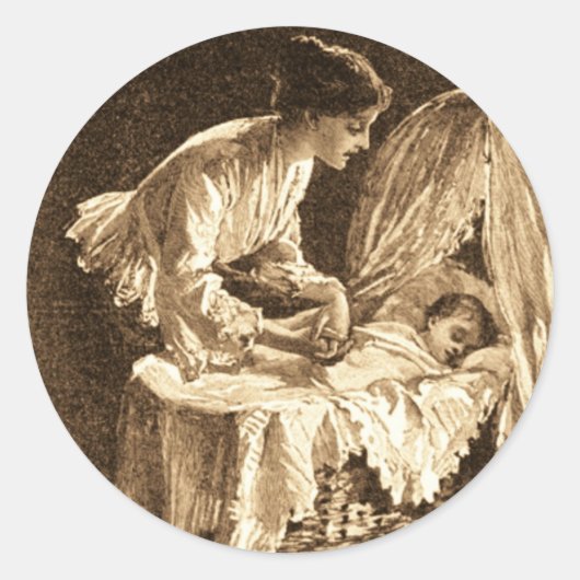 moeder en Baby Ronde Sticker (Voorkant)