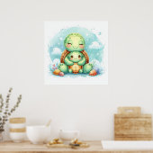 Moeder en Baby Schildpad Poster (Keuken)