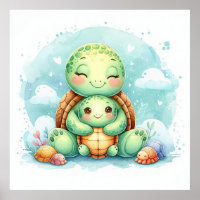 Moeder en Baby Schildpad