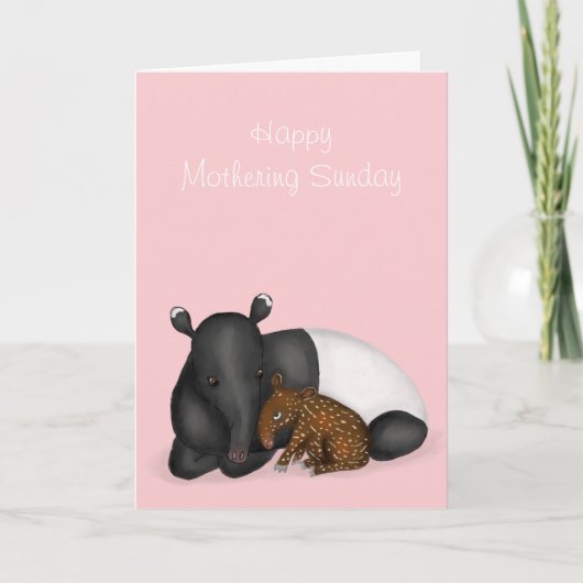 Moeder en baby tapir Mothering Sunday card Kaart (Voorkant)