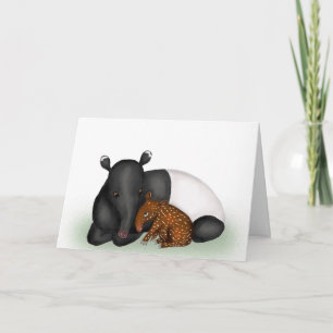 Moeder en baby tapir nieuwe babycongratkaart kaart