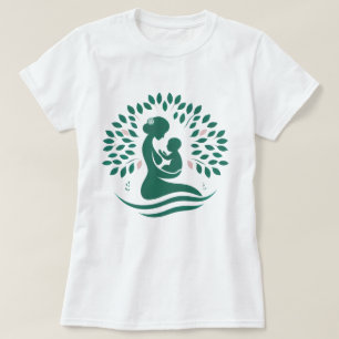 Moeder en Baby Tree Silhouette Geboorte, Gift T-shirt