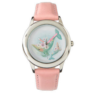 Moeder en Baby walvisdansen Horloge