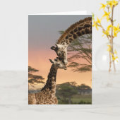 Moeder en de Giraffe van het Baby Kaart (Gele Bloem)