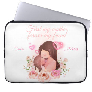 Moeder en dochter, aangepaste namen laptop sleeve