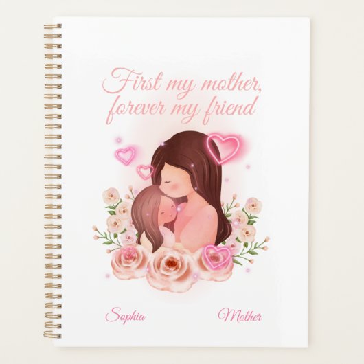 Moeder en dochter, aangepaste namen planner (Voorkant)