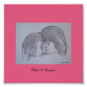 Moeder en dochter...afdrukken foto afdruk