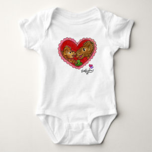 Moeder en dochter baby dinosaurus body romper