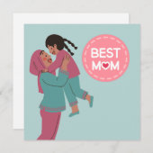 Moeder en dochter Beste moeder Moederdag Feestdagenkaart (Voorkant / Achterkant)