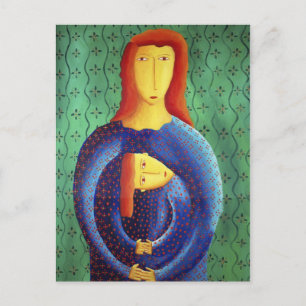 Moeder En Dochter Heden Daagse Kunst Schilderij Briefkaart