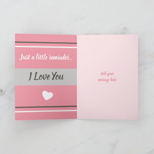 Moeder en dochter houden van je roze en grijs kaart (Binnen)