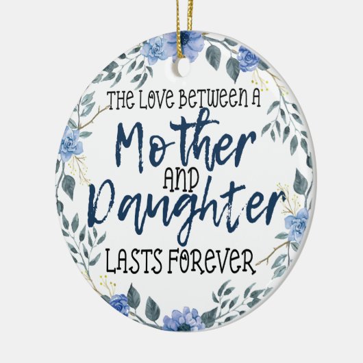 Moeder en dochter Kerstmis Keramisch Ornament (Links)