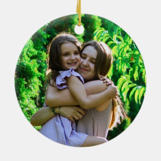 Moeder en dochter Kerstmis Keramisch Ornament (Achterkant)