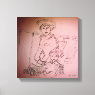 Moeder en dochter portret canvas afdruk