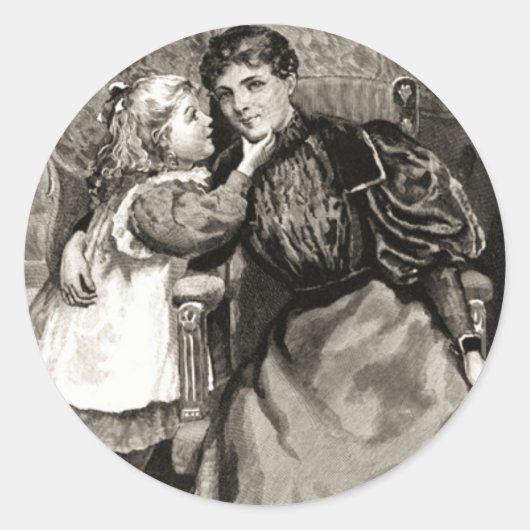 moeder en dochter ronde sticker (Voorkant)