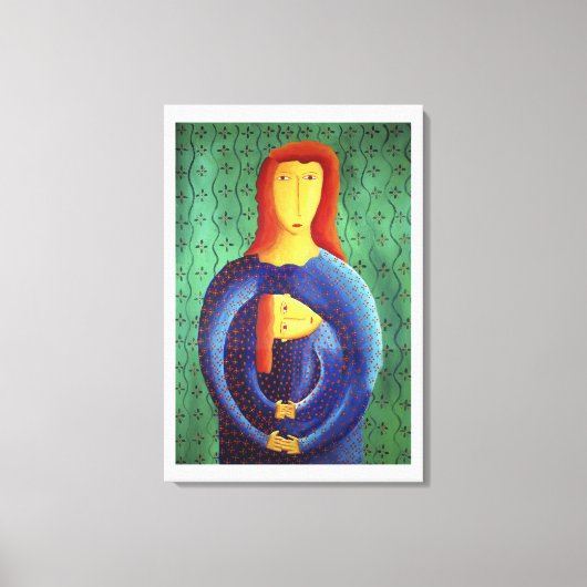 Moeder en dochter schilderen hedendaagse kunst canvas afdruk (Voorkant)