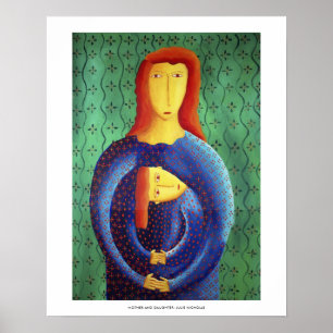 Moeder En Dochter Schilderij Kunstprint Poster