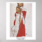 Moeder en dochter van Egon Schiele Poster (Voorkant)