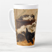 Moeder en Haar Kittens Latte Mok (Linkerhoek)