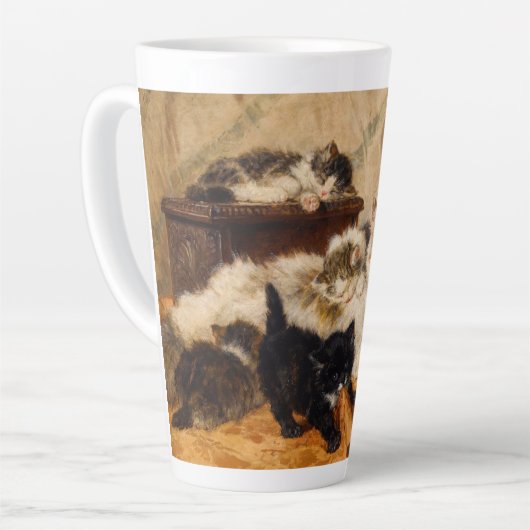 Moeder en Haar Kittens Latte Mok (Linkerhoek)