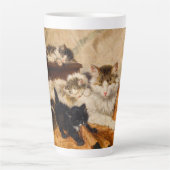 Moeder en Haar Kittens Latte Mok (Voorkant)
