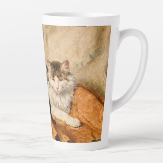 Moeder en Haar Kittens Latte Mok (Rechts)