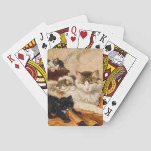 Moeder en Haar Kittens Pokerkaarten
