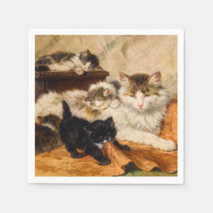 Moeder en Haar Kittens Servet