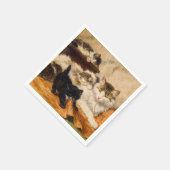 Moeder en Haar Kittens Servet (Hoek)