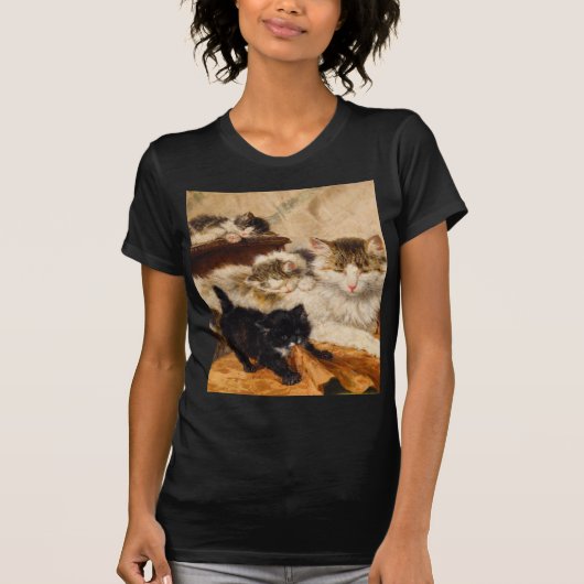 Moeder en Haar Kittens T-shirt (Voorkant)