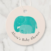 Moeder en kalf olifant Baby shower cadeau Bedankjes Labels (Voorkant)