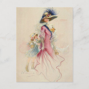 moeder en kind briefkaart