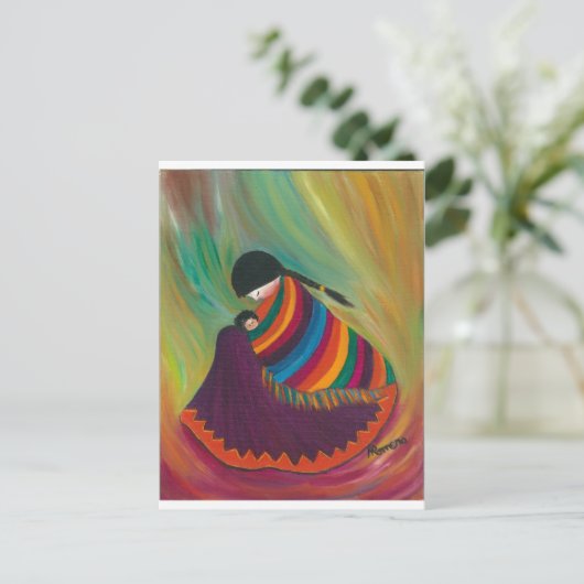 Moeder en kind briefkaart (Staand voorkant)