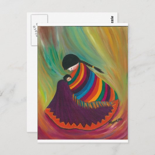 Moeder en kind briefkaart (Voorkant / Achterkant)