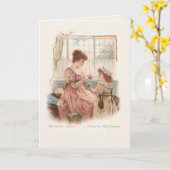 moeder en kind die Daisy Chains maken Kaart (Gele Bloem)