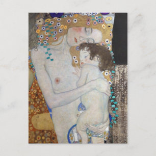 Moeder en kind door Gustav Klimt Briefkaart