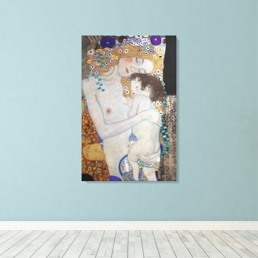 Moeder en kind door Gustav Klimt Canvas Afdruk (Insitu (Houten vloer))