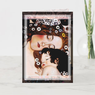 Moeder en kind door Gustav Klimt Collage Kaart
