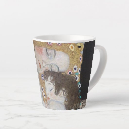 Moeder en kind door Gustav Klimt Latte Mok (Rechterhoek)